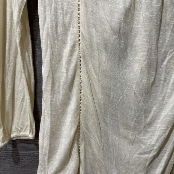 Meadow Rue Anthropologie Womens XS Blouse Beige Floral Long Sleeve - Picture 15 of 15